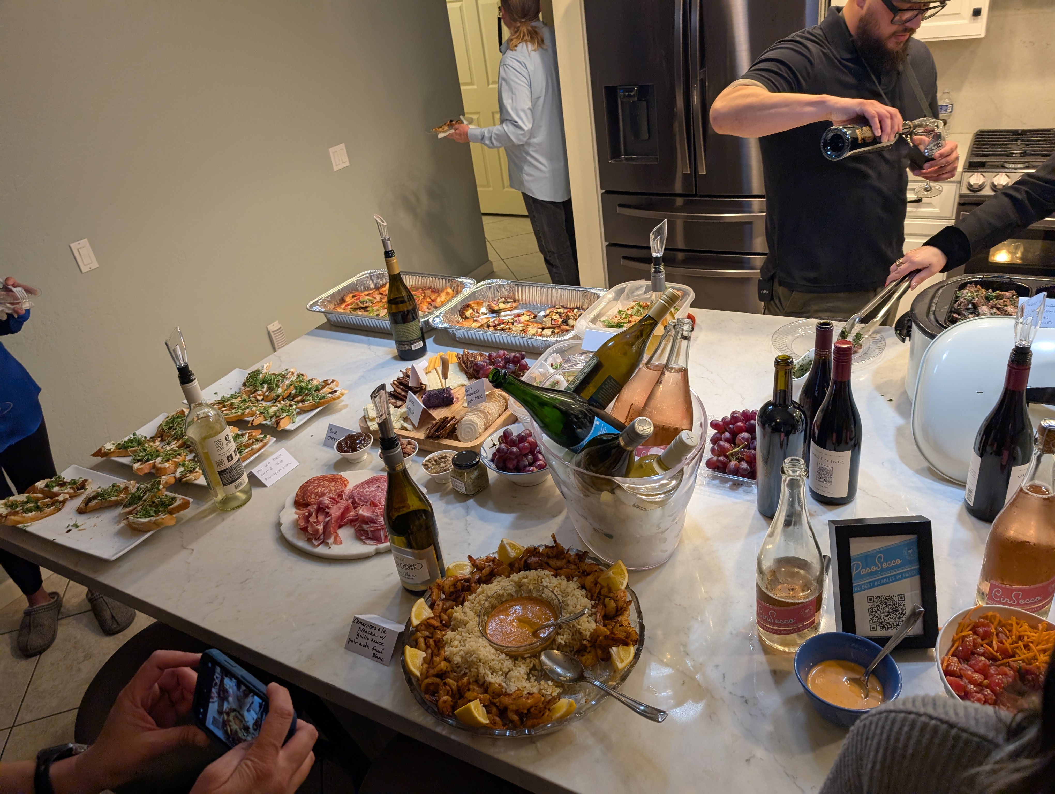 Elegant home wine party setup